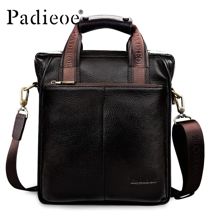 PADIEOE-MALETÍN VINTAGE DE CUERO GENUINO PARA HOMBRE.