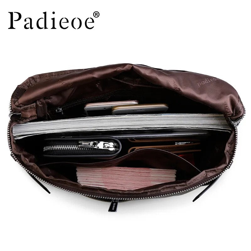 PADIEOE-MALETÍN VINTAGE DE CUERO GENUINO PARA HOMBRE.