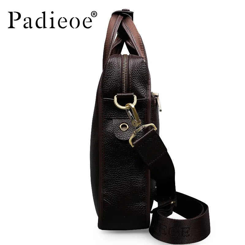 PADIEOE-MALETÍN VINTAGE DE CUERO GENUINO PARA HOMBRE.