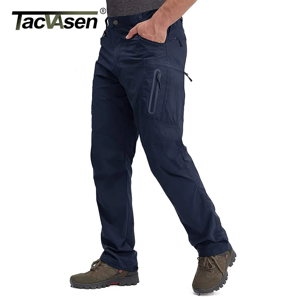 TACVASEN-PANTALONES LIGEROS DE NAILON PARA HOMBRE, PANTALON DE PESCA TÁCTICO DE SECADO RÁPIDO.