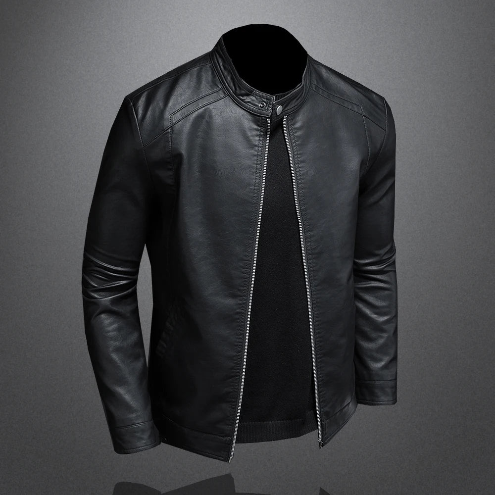 CHAQUETA DE CUERO SINTÉTICO PARA HOMBRE.