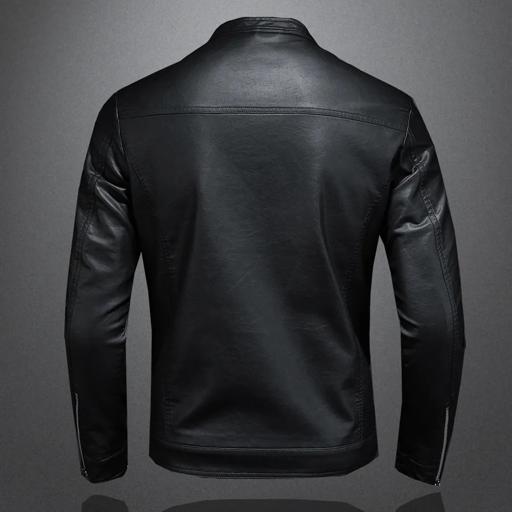 CHAQUETA DE CUERO SINTÉTICO PARA HOMBRE.