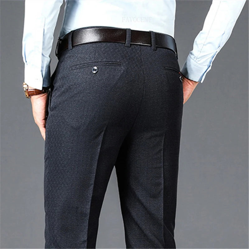 PANTALON DE TRAJE FORMAL PARA HOMBRE DE CINTURA ALTA, ESTILO CLASICO.