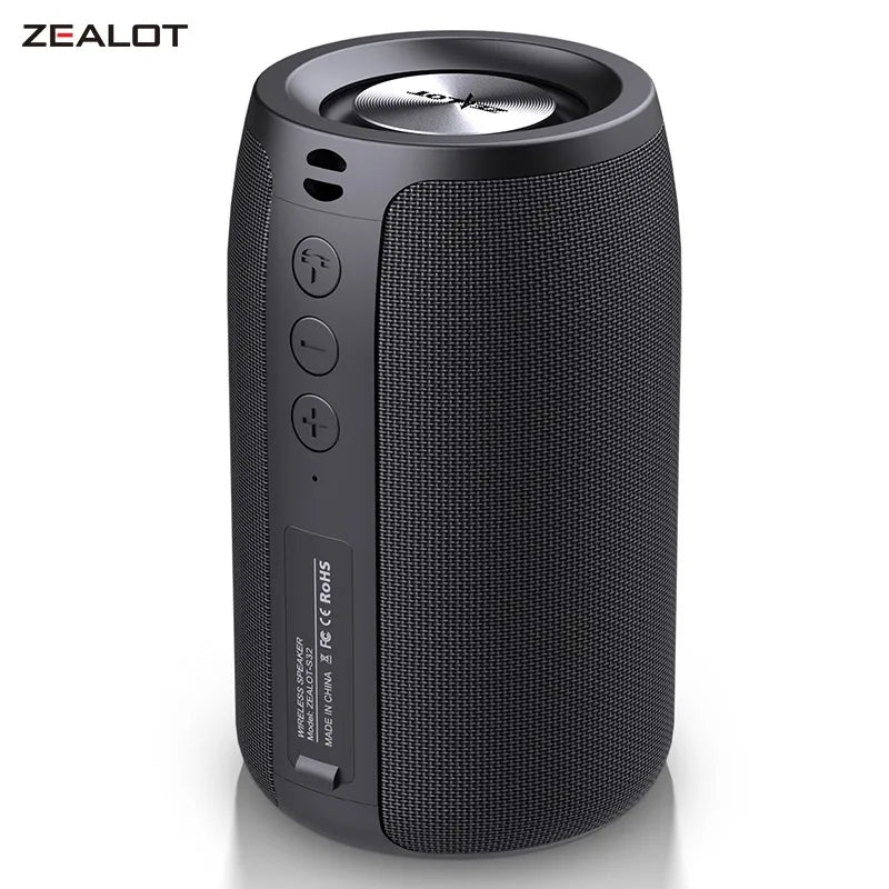 MINI SUBWOOFER DE ALTA FIDELIDAD, ZEALOT S32 ALTAVOZ BLUTOOTH INALÁMBRICO RADIO FM SOPORTE TF, TWS, UNIDAD FLASH USB.