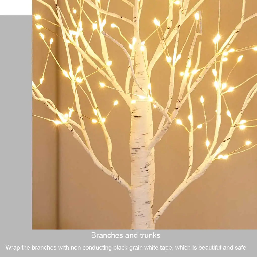 ÁRBOL DE ABEDUL DE LUZ LED, ILUMINACIPON NOCTURNA PARA DECORACIÓN.