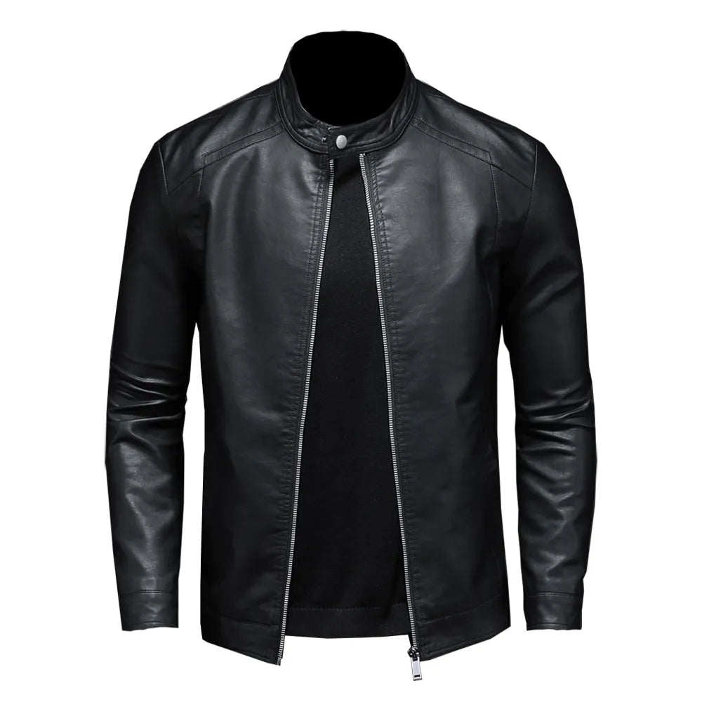 CHAQUETA DE CUERO SINTÉTICO PARA HOMBRE.