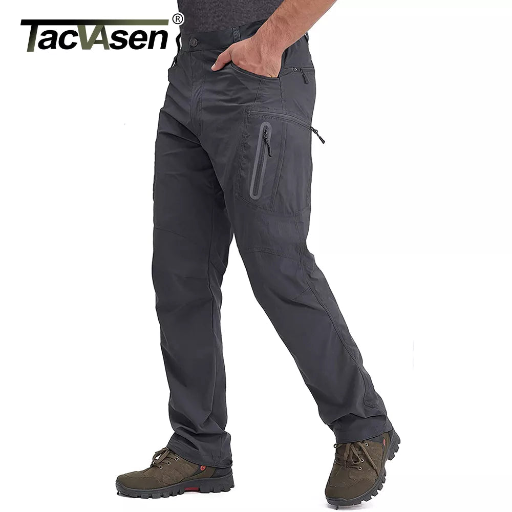 TACVASEN-PANTALONES LIGEROS DE NAILON PARA HOMBRE, PANTALON DE PESCA TÁCTICO DE SECADO RÁPIDO.