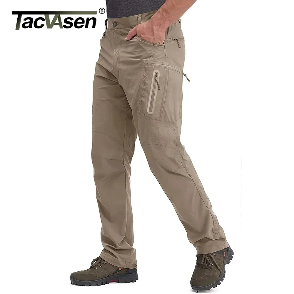 TACVASEN-PANTALONES LIGEROS DE NAILON PARA HOMBRE, PANTALON DE PESCA TÁCTICO DE SECADO RÁPIDO.